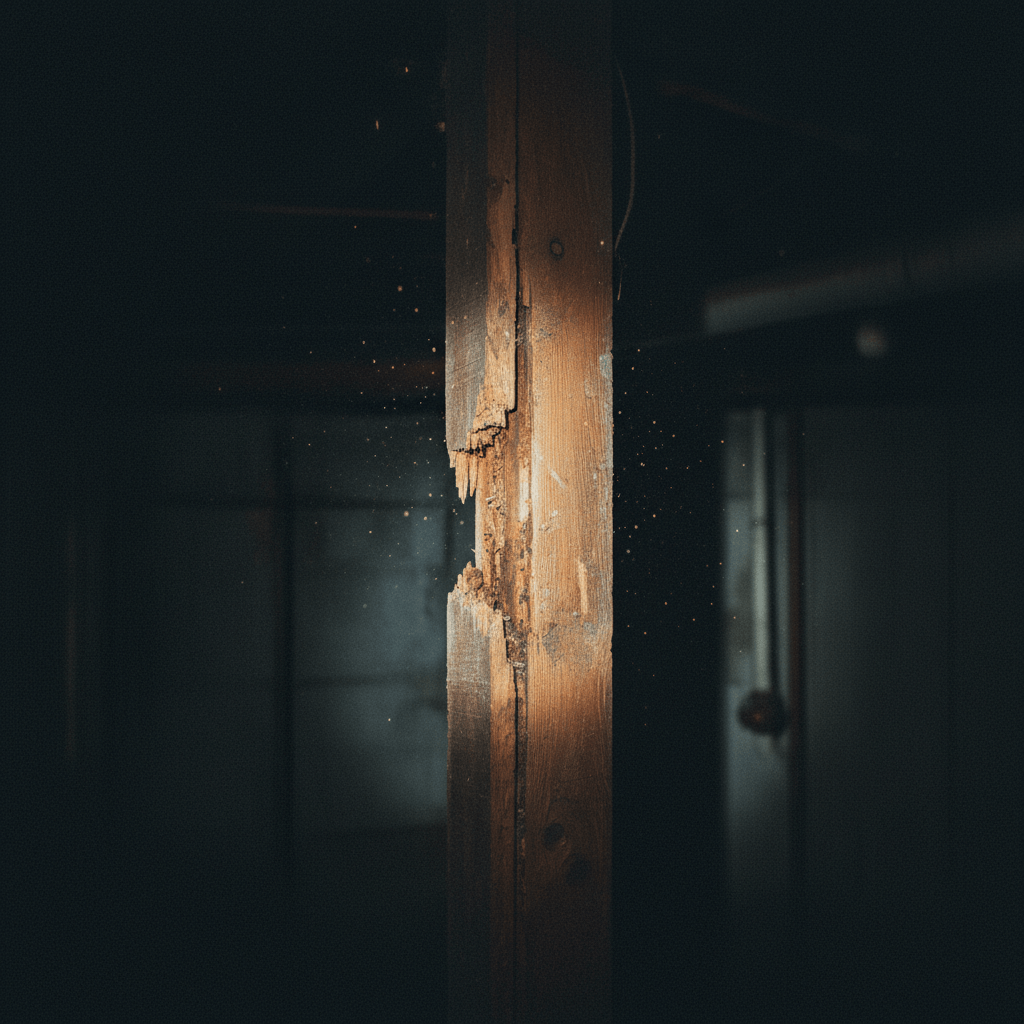 Beschädigtes Holz durch Ameisen