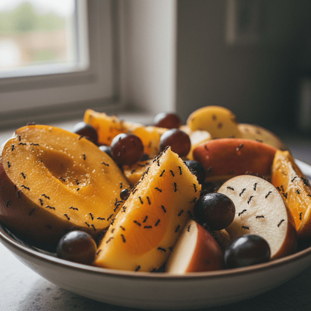 Ameisen auf Lebensmitteln
