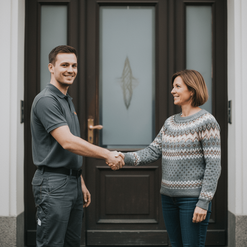 Handschlag nach erfolgreicher Schädlingsbekämpfung
