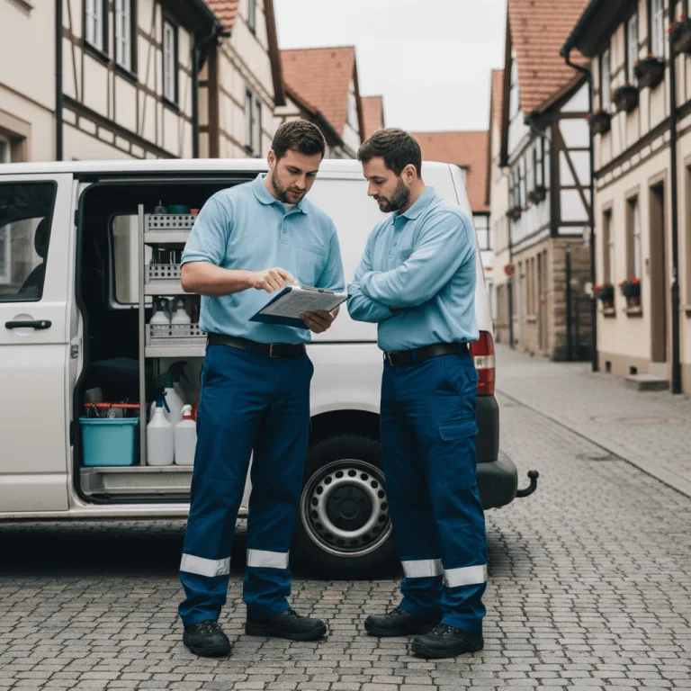 Professionelles Team bei der Besprechung eines Einsatzes