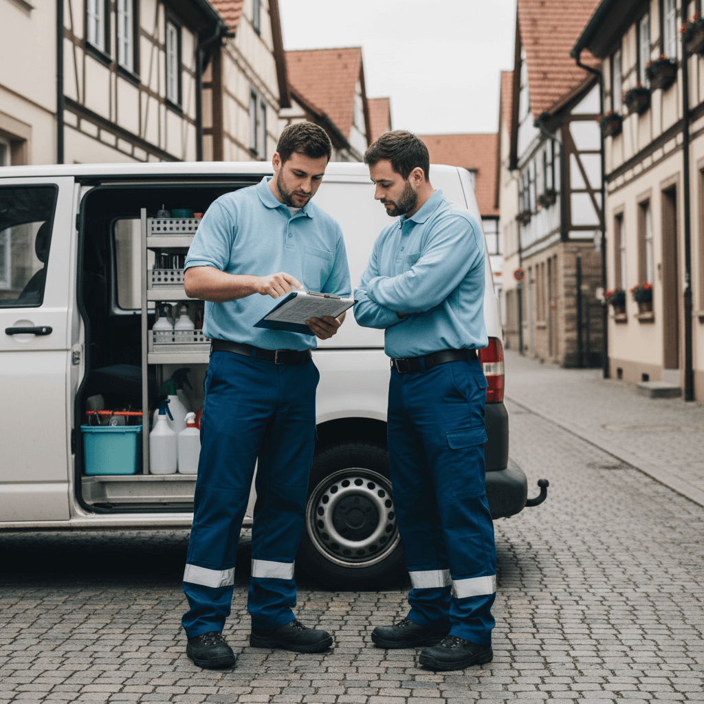 Professionelles Team bei der Besprechung eines Einsatzes